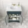 Lucia Inky Blue Vanity with Marble Top & Undermount Basin 630mm - Brushed Brass Accents