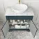 Lucia Inky Blue Vanity with Marble Top & Oval Counter Top Basin 840mm - Brushed Brass Accents