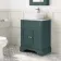 Lucia Midnight Green Vanity with Marble Top & Curved Counter Top Basin 640mm