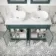 Lucia Midnight Green Double Vanity with Marble Top & Curved Counter Top Basin 1200mm