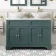 Lucia Midnight Green Double Vanity with Marble Top & Oval Counter Top Basin 1200mm - Brushed Brass Accents