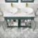 Lucia Midnight Green Double Vanity with Marble Top & Oval Counter Top Basin 1200mm - Brushed Brass Accents