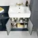 Monaco Inky Blue Combination Vanity Basin and Boston Toilet 1500mm - Brushed Brass Accents