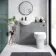 Quartz Stone Grey Combination Vanity Basin and Denver Toilet 950mm - Black Accents