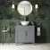 Bermuda Dove Grey Vanity with Round Counter Top Basin 800mm - Brass Knurled Handles