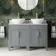 Bermuda Dove Grey Vanity with Marble Top & Oval Counter Top Basin 1200mm - Brass Knurled Handles
