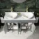 Bermuda Dove Grey Vanity with Marble Top & Oval Counter Top Basin 1200mm - Brass Knurled Handles