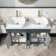 Bermuda Inky Blue Vanity with Marble Top & Curved Counter Top Basin 1200mm - Brass Knurled Handles