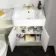 Monaco Chalk White Combination Vanity Basin with Marble Top & Hudson Toilet with Wooden Seat 1200mm - Brass Knurled Handles