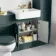 Monaco Midnight Green Basin Vanity 600mm - Brass Knurled Handles