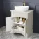 Lucia Chalk White Vanity with Marble Top & Curved Counter Top Basin 640mm - Brass Knurled Handles