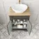Lucia Graphite Grey Vanity with Oak Effect Top & Oval Counter Top Basin 640mm - Brass Knurled Handles