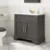 Lucia Graphite Grey Basin Vanity 830mm - Brass Knurled Handles