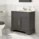 Lucia Graphite Grey Vanity with Marble Top & Undermount Basin 830mm - Brass Knurled Handles