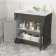 Lucia Graphite Grey Vanity with Marble Top & Undermount Basin 830mm - Brass Knurled Handles