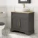 Lucia Graphite Grey Vanity with Oak Effect Top & Curved Counter Top Basin 840mm - Brass Knurled Handles