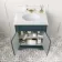 Lucia Inky Blue Vanity with Marble Top & Undermount Basin 630mm - Brass Knurled Handles