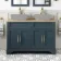 Lucia Inky Blue Cabinet with Oak Effect Top 1200mm (Excludes Counter Top Basins) - Brass Knurled Handles