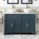 Lucia Inky Blue Double Vanity with Marble Top & Round Counter Top Basin 1200mm - Brass Knurled Handles