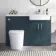 Harper Navy Blue Combination Vanity Basin and Boston Toilet 1200mm - Right Handed