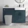 Harper Navy Blue Basin Vanity and Back To Wall Toilet Unit 1200mm (Excludes Toilet) - Black Accents - Right Handed