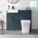 Harper Navy Blue Combination Vanity Basin & Houston Toilet 1000mm - Black Accents
