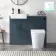 Harper Navy Blue Combination Vanity Basin with Marble Top & Tucson Toilet 1000mm - Black Accents