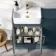 Harper Navy Blue Basin Vanity and Back To Wall Toilet Unit 1000mm (Excludes Toilet) - Brushed Brass Accents