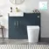 Harper Navy Blue Combination Vanity Basin & Tucson Toilet 1000mm - Brushed Brass Accents
