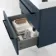 Elba Inky Blue Wall Hung Basin Drawer Vanity 500mm - Black Accents