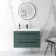 Elba Midnight Green Wall Hung Basin Drawer Vanity 800mm - Black Accents