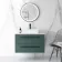 Elba Midnight Green Wall Hung Drawer Vanity with Marble Top & Cody Basin 800mm - Black Accents