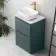 Corsica Midnight Green Vanity Drawer with Marble Top & Curved Counter Top Basin 600mm