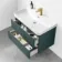 Corsica Midnight Green Wall Hung Basin Drawer Vanity 800mm