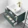 Corsica Midnight Green Wall Hung Drawer Vanity with Marble Top & Curved Counter Top Basin 800mm