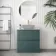 Corsica Midnight Green Drawer Vanity with Marble Top 800mm - Excludes Counter Top Basin