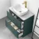 Corsica Midnight Green Vanity Drawer with Marble Top & Curved Counter Top Basin 800mm