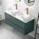 Corsica Midnight Green Wall Hung Drawer Vanity with Marble Top & Marin Basin 1200mm