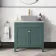 Bermuda Midnight Green Cabinet with Marble Top 800mm (Excludes Counter Top Basin) - Brushed Brass Accents