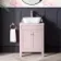 Bermuda Cashmere Pink Vanity with Marble Top & Curved Counter Top Basin 600mm