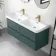 Corsica Midnight Green Wall Hung Double Basin Drawer Vanity 1200mm