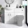 Quartz Gloss White Basin Vanity and Back To Wall Toilet Unit 1050mm (Excludes Toilet) - Black Accents