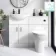Quartz Gloss White Combination Vanity Basin and Austin Toilet 1050mm - Black Accents
