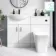 Quartz Gloss White Combination Vanity Basin and Houston Toilet 1150mm - Black Accents