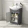 Capri Slate Grey Vanity with Semi Recessed Basin 550mm - Traditional Handles