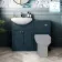 Capri Navy Blue Basin Vanity and Back To Wall Unit 1050mm (Excludes Toilet) - Chrome Handles
