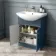 Capri Navy Blue Combination Vanity Basin and Austin Toilet 1150mm - Chrome Handles