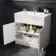 Milos Cotton White Basin Vanity 800mm - Chrome Handles