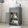 Milos Fog Grey Vanity with Oval Basin 500mm - Brushed Handles