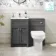 Milos Slate Grey Combination Vanity Basin and Denver Toilet 1000mm - Chrome Handles